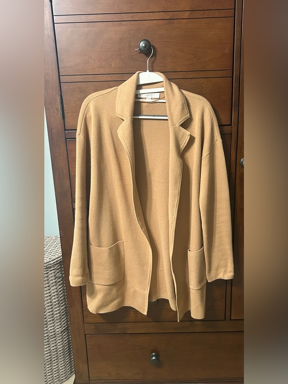 Ann Taylor Loft camel cardigan sweater blazer XS